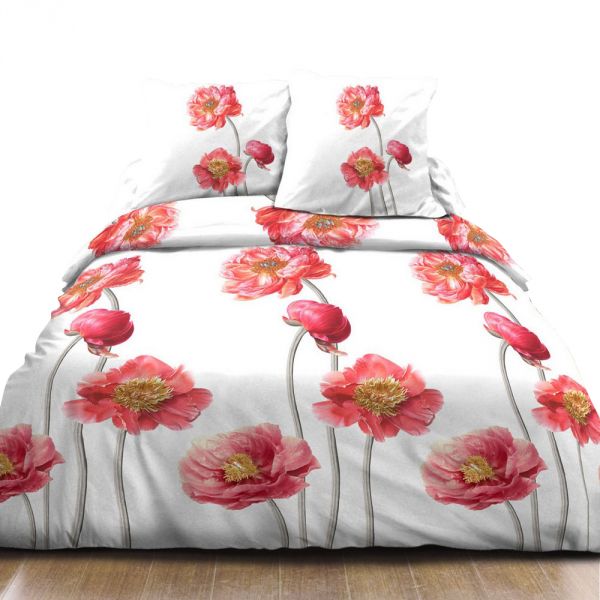 Parure housse de couette microfibre Peony