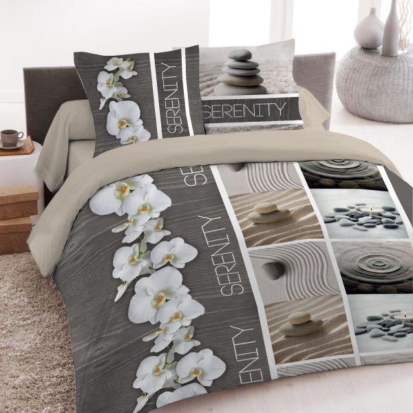 Parure housse de couette coton Serenity