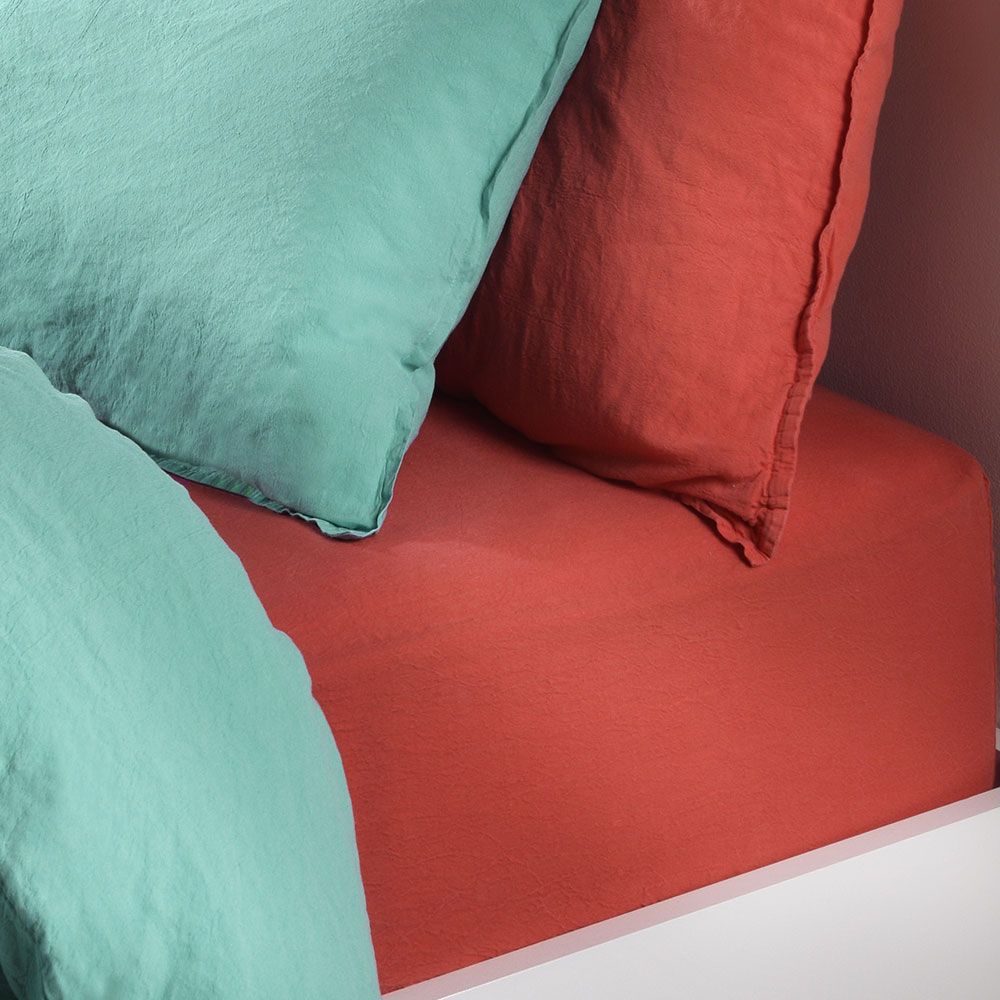 Achat Drap housse 140x190 cm Lin métis - Blush pas cher