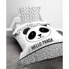 Parure housse de couette coton Hello Panda Today 140x200 cm