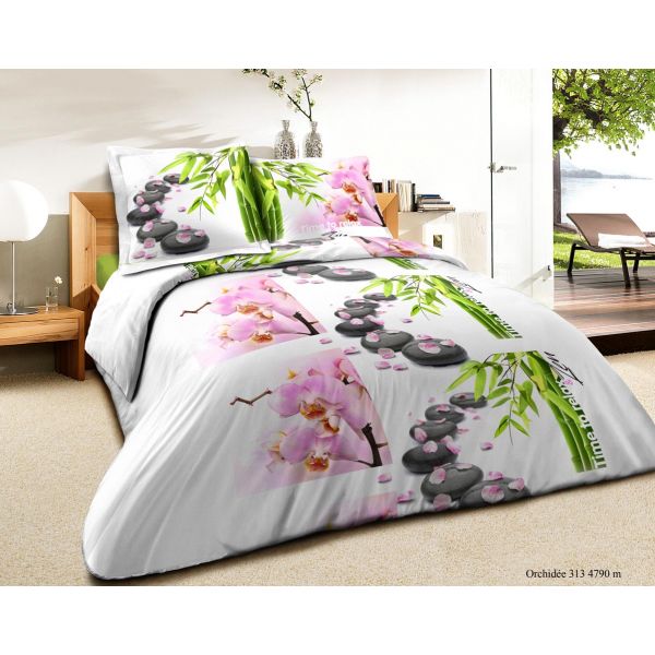 Parure de couette coton Orchidees 220x240 cm