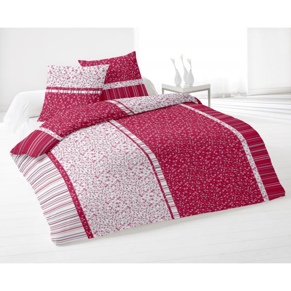 Parure de couette coton Mistral Framboise 220x240 cm