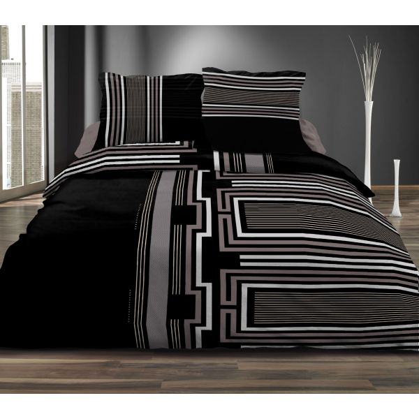 Parure de couette microfibre Intense Black 240x260 cm