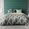 Parure housse de couette réversible 100% coton 57 fils Paon