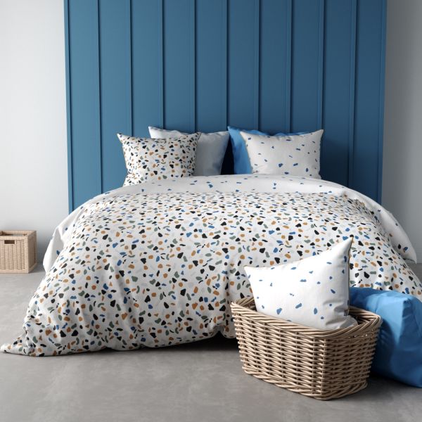 Parure housse de couette réversible 100% coton 57 fils Eclat