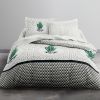 Parure de couette 100% coton 3pcs 240x220 Today Green Cactus