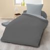 Parure de couette 100% Coton 57 fils 140x200 cm Gris Clair/Anthracite