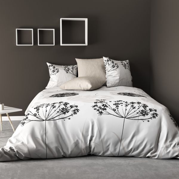 Housse de couette Coton Flores et taie d'oreiller