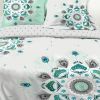 Parure de couette 100% Coton 57 fils Paon Mandala