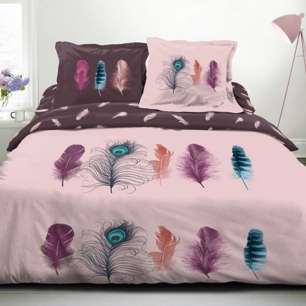 Parure de couette 100% Coton 57 fils Plumes Paradise