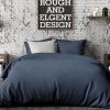 Housse de couette 100% Satin de Coton 110 fils Bleu Nuit