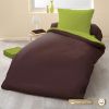 Parure de couette 140x200 100% Coton 57 fils Choco/Vert