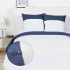 Parure de couette 220x240 100% Coton 57 fils Nacre Blanc/Marine