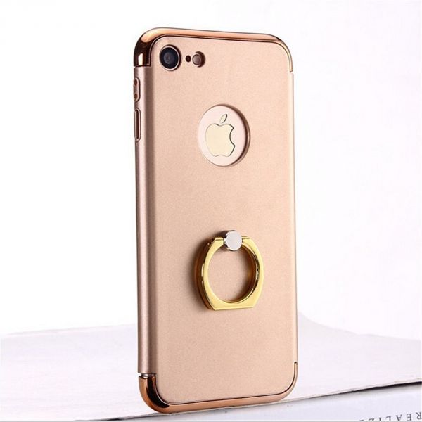 Coque ultra-fine dorée avec anneau pour iPhone 8/7/6S/6