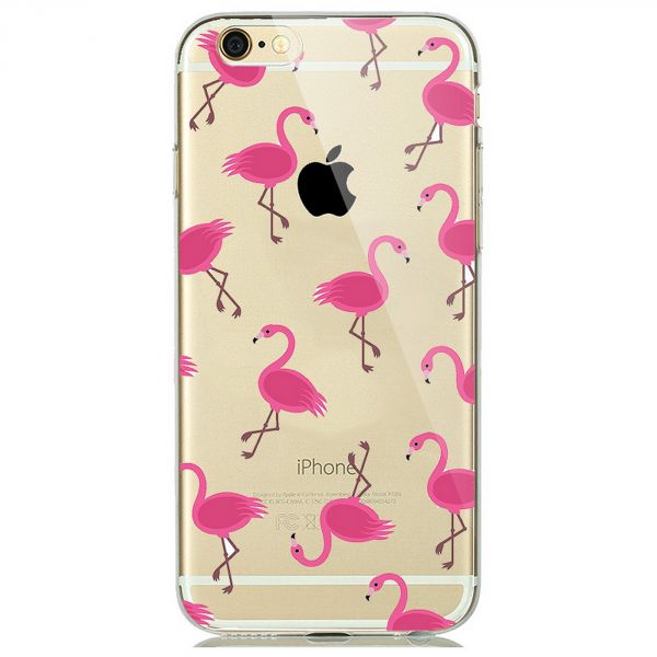 Coque transparente à motif flamingo pour iPhone 8/7