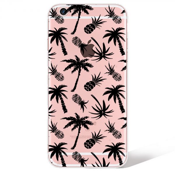 Coque transparente à motif ananas/palmier pour iPhone 8/7