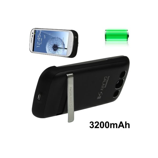 Coque batterie noire pour Samsung S3 - 3200 mAh