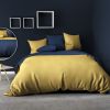 Parure de couette 220x240 100% Coton 57 fils Bleu/Jaune