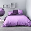 Parure de couette 220x240 100% Coton 57 fils Prune/Mauve