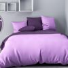 Parure de couette 220x240 100% Coton 57 fils Prune/Mauve