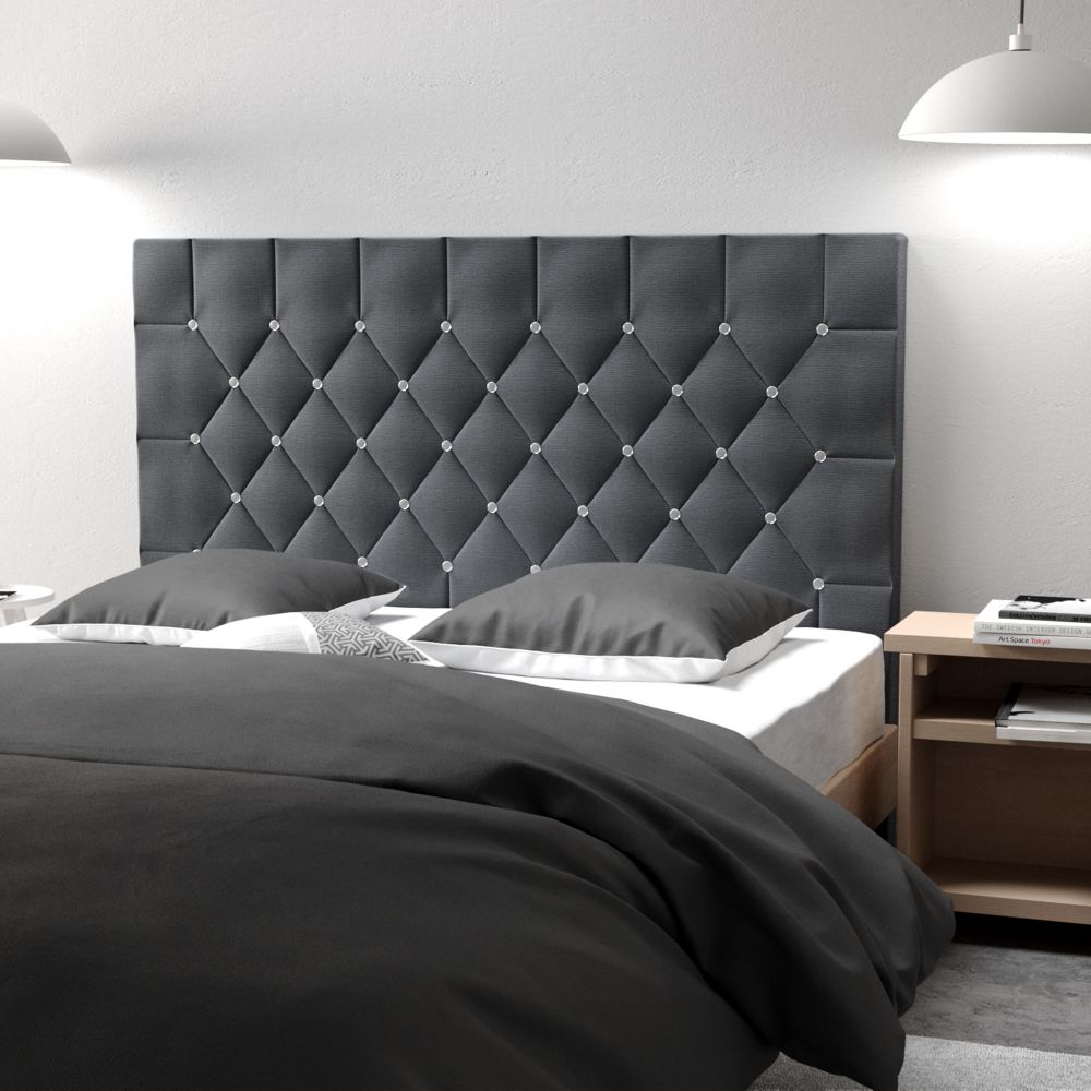 Tête de lit 160 Diamanda Tissu Bois 160x118x8 pas cher