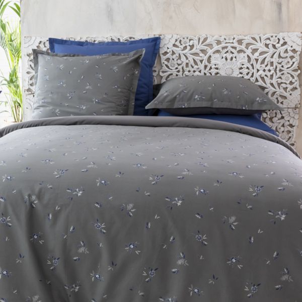 Parure de couette 100% Percale de Coton 70 fils Prune