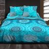 Parure de couette 240x260 cm 100% Coton 57 fils Mandala Turquoise