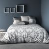 Parure de couette 220x240 cm 100% Coton 57 fils Frise Gris