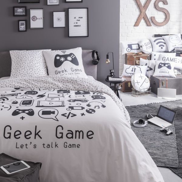 Parure de couette 220x240 cm 100% Coton 57 fils TODAY Geek Game