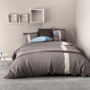 Parure de couette 100% Coton 57 fils 240x260 Brian Bleu