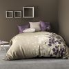 Parure de couette 100% Coton 57 fils 240x260 Cocon Prune