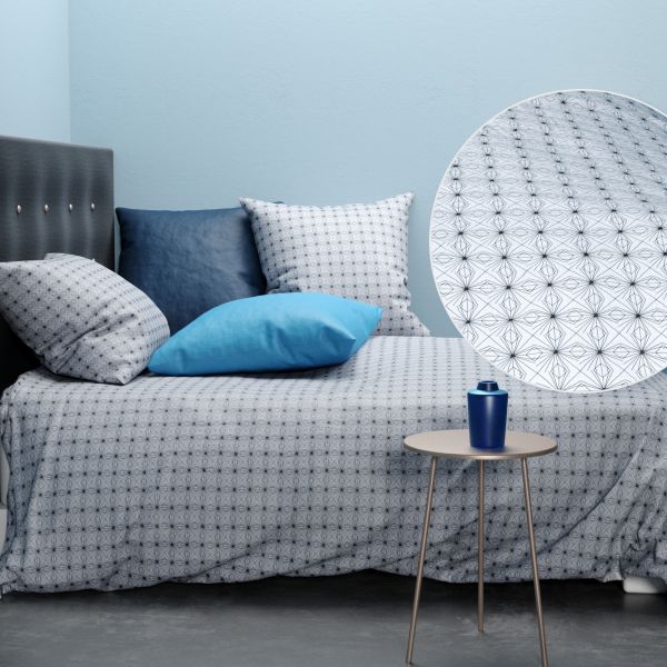 Parure de couette 100% Coton 52 fils Bleu Petrol