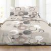 Parure de couette 240x260 cm 100% Coton 57 fils Christiana Taupe