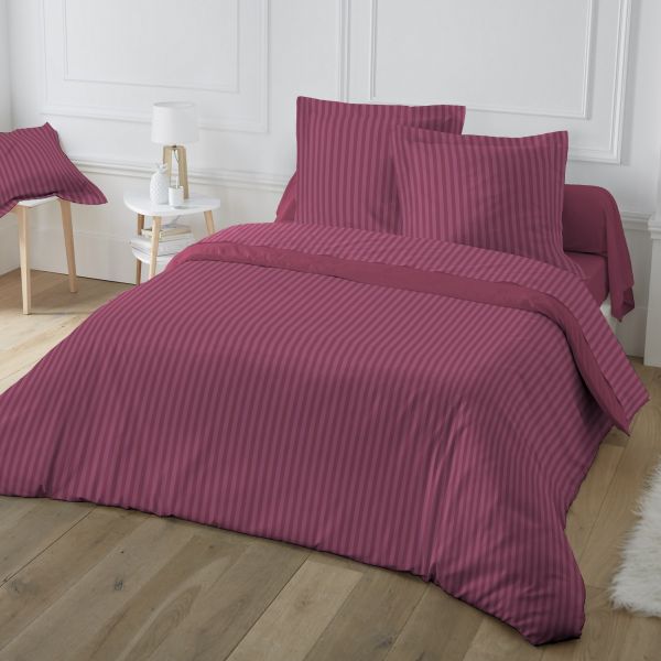 Parure de couette 240x260 cm 100% Satin de Coton Prune