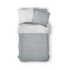 Parure de lit - Housse de couette 100% Percale de Coton Chantilly/Zinc