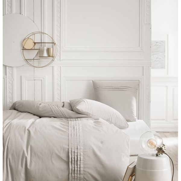 Parure de lit - Housse de couette 100% Percale de Coton Zinc