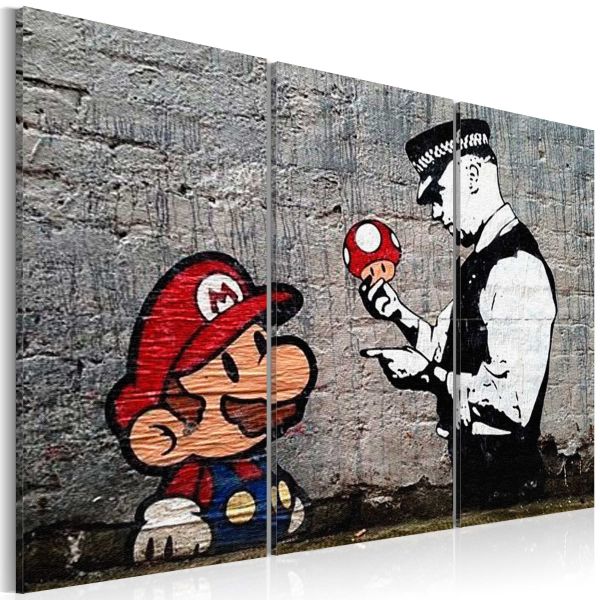 Tableau Super Mario Mushroom Cop by Banksy