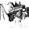 Tableau Concert de jazz sur fond de gratte-ciels de New York - 5 pièces