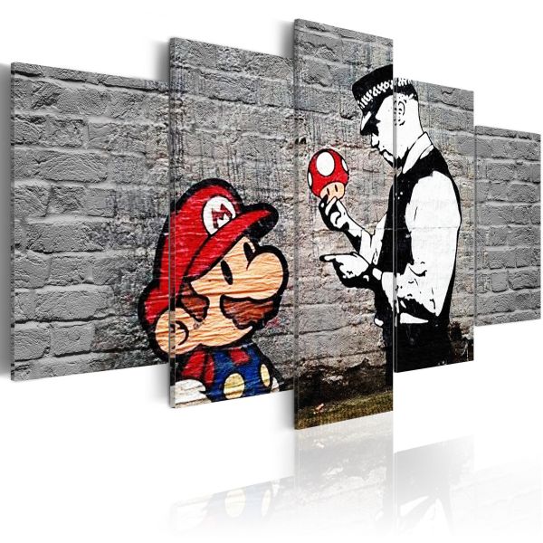 Tableau Super Mario Mushroom Cop Banksy