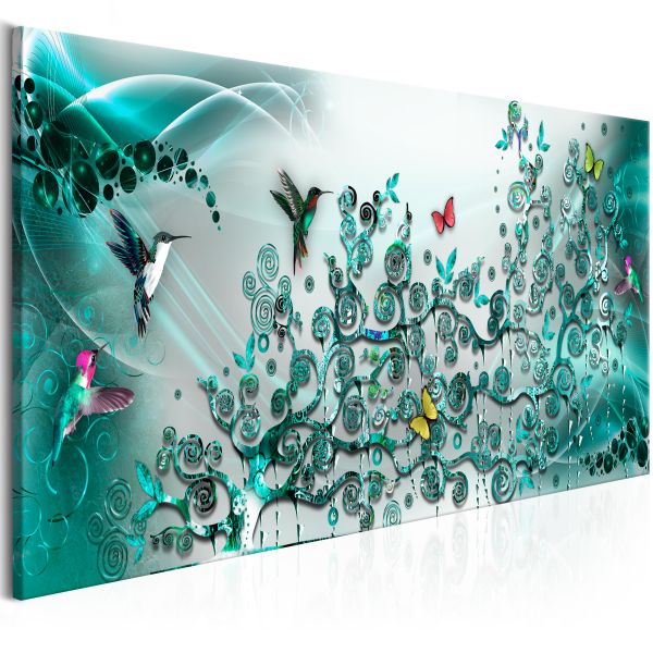 Tableau Hummingbirds Dance 1 Pièce Turquoise Narrow