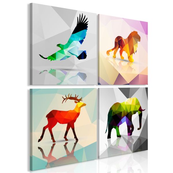 Tableau Colourful Animals 4 Pièces