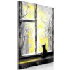 Tableau Longing Kitty 1 Pièce Vertical Yellow