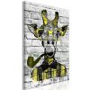 Tableau Giraffe with Pipe 1 Pièce Vertical Yellow