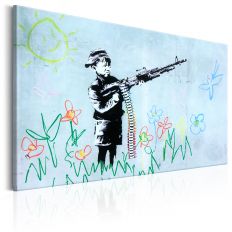 Tableau Boy with Gun by Banksy