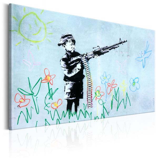 Tableau Boy with Gun by Banksy