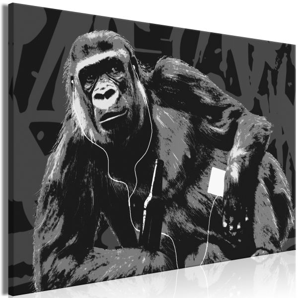 Tableau Pop Art Monkey 1 Pièce Narrow Grey