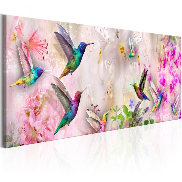 Tableau Colourful Hummingbirds 1 Pièce Narrow