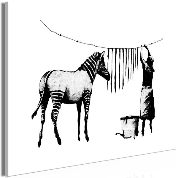 Tableau Banksy Washing Zebra 1 Pièce Wide