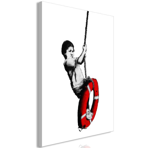 Tableau Banksy Boy on Rope 1 Pièce Vertical