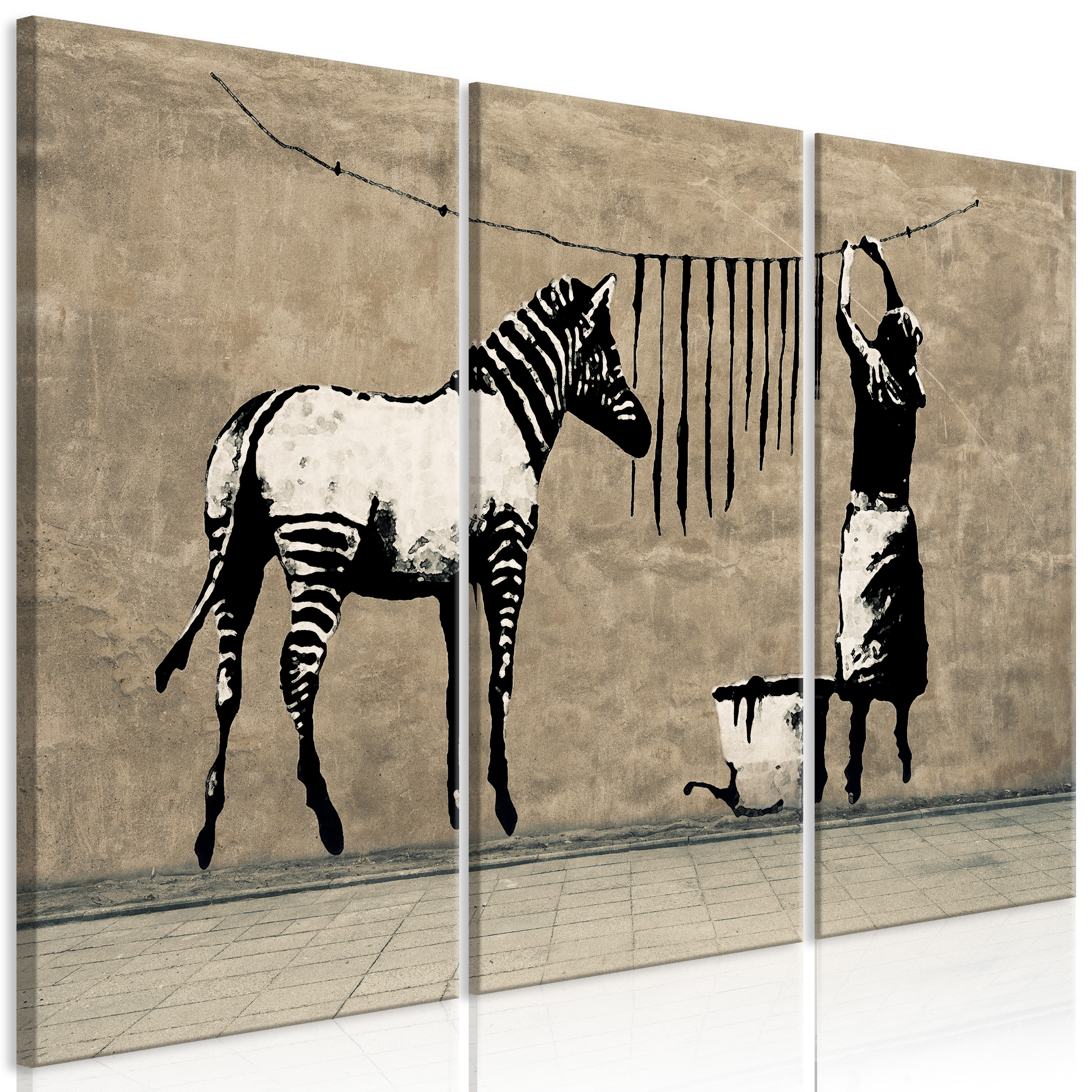 Tableau Sur Toile Banksy - 80x60 Cm - Impression Numérique Sur Toile - Prêt à Accrocher
